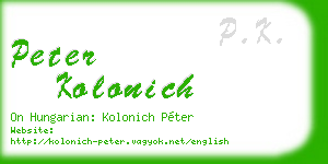 peter kolonich business card